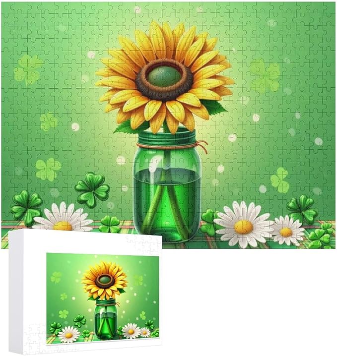 Wooden Puzzle - St Patrick's Day Gnome Wooden Puzzles for Adults 500 Pieces Challenge Puzzles，Educational Games，Family Puzzles，Unique Gifts for Wall Art ，Funny Puzzles