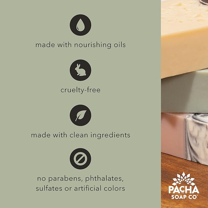 PACHA SOAP Co. Froth Bath Bomb, Pacha Peaces, Uplift, 2-Pack (8-Pieces) - Scents of Almond, Coconut, and Patchouli, & Lemongrass - Nourishing, Moisturizing, Naturally Derived & Handcrafted in The USA