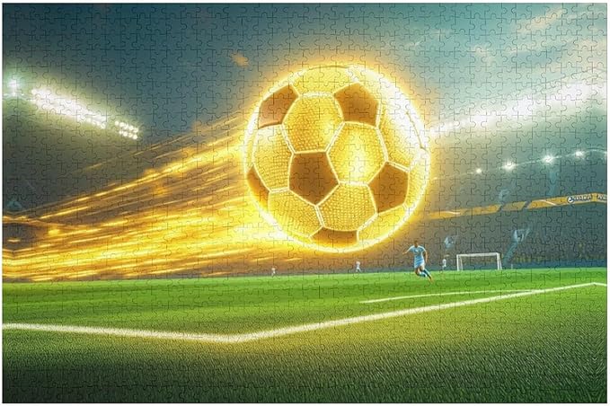 Wooden Puzzle - Football Soccer Ball Jigsaw Puzzles，Wooden Puzzles for Adults 1000 Pieces Challenge Puzzles，Educational Games，Family Puzzles，Unique Gifts for Wall Art