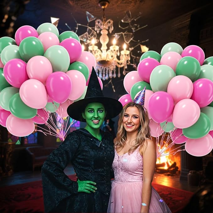60pcs Pink and Green Balloons 12inch with Light Pink Dusty Green Balloons for Hawaiian Baby Shower Birthday Party Decorations