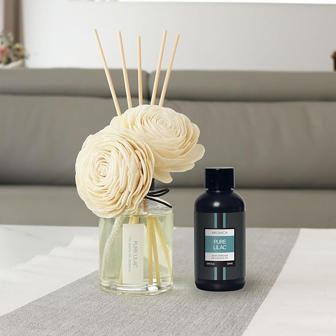 Aronica Lemon Lavender Essential Oil, Diffuser Oil Refills Scents for Home, Refill Essential Oil Bottle, Organic Air Fresheners for Home, Infused Oil Refill