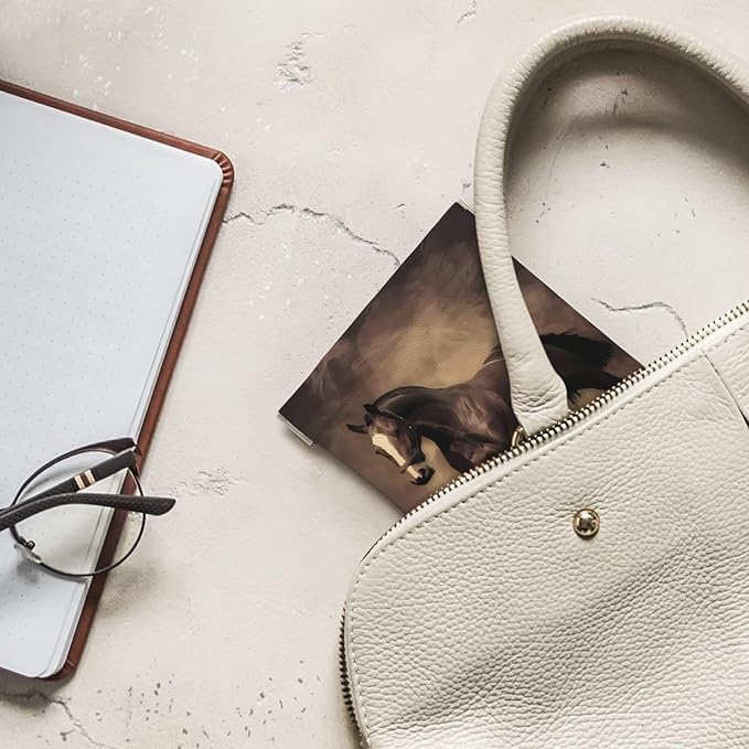 Coin Purse running horse Leather Squeeze Coin Purse Mini Pouch Change Wallet Bag Gifts for Women Kids Girls Key Holder
