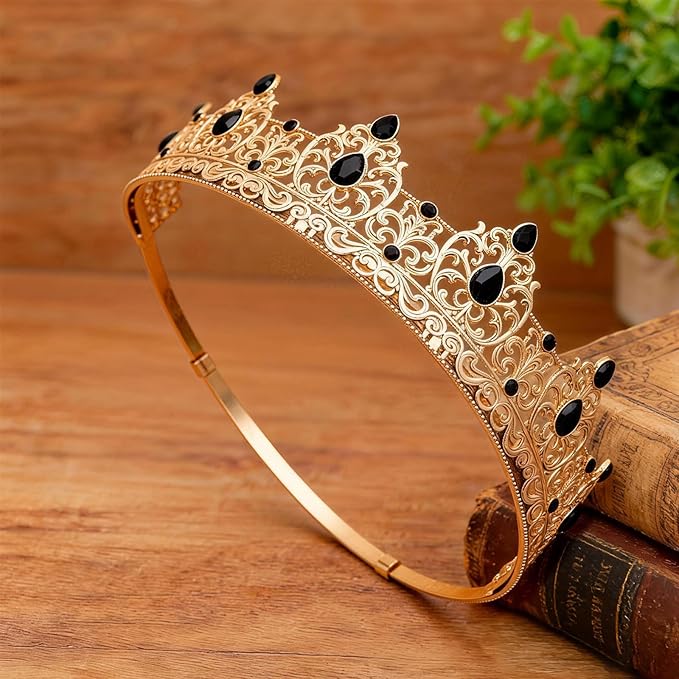 King Crown & Birthday Sash for Birthday Prom Party, Prom Decoration Gifts for Men, Costume Wedding Halloween