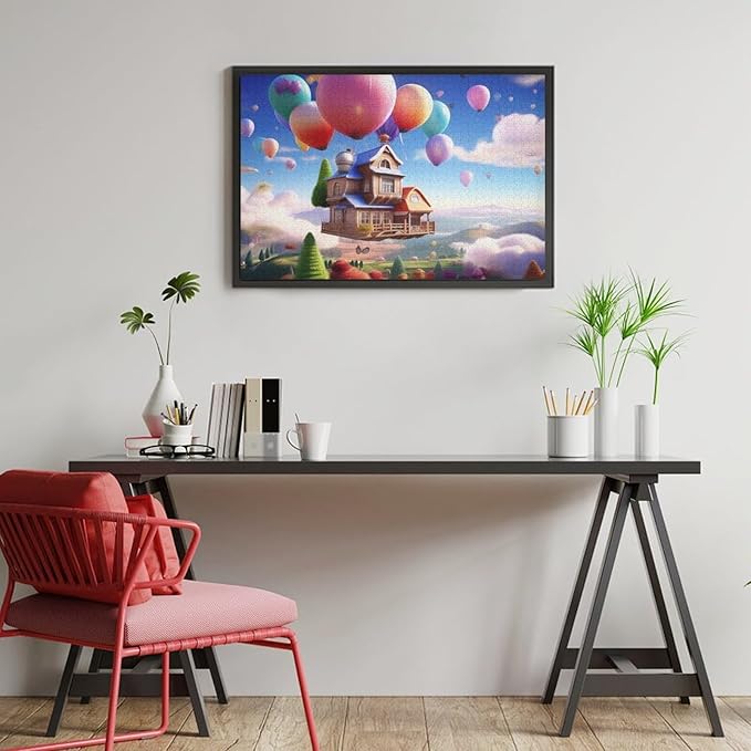 Wooden Puzzle - Floating House Jigsaw Puzzles，Wooden Puzzles for Adults 1000 Pieces Challenge Puzzles，Educational Games，Family Puzzles，Unique Gifts for Wall Art,Funnny Puzzles