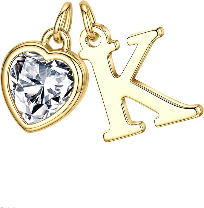 Turandoss Valentines Day Gifts for Her Trendy, Dainty 14K Gold Plated Initial A-Z Heart Birthstone Pendant Necklace Personalized Bridesmaid Birthday Valentines Jewelry Gifts for Women Girls