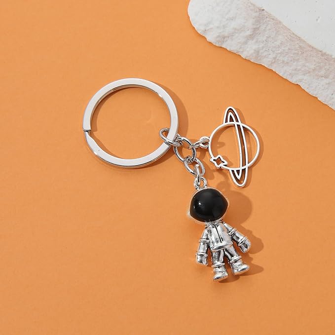 PHAETON 20PCS Robot Keychains Men Creative Spacemen Key Chain Space Robot Key Ring for Space Favors Lover Gifts Office Backpack Purse Charm