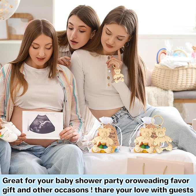 Bottle Openers Baby Shower Return Favors for Guests Cute Bottle Opener Decorations and Souvenirs with Organza Bags Tags for Theme Party Favors(Retro Style,304 pieces) (Teddy bear)