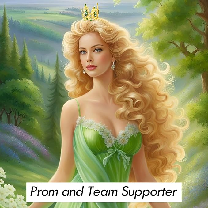 VELSCRUN Fairy Green Crystal Tiara Headband, Crowns for Women, Princess Girls Tiaras, Royal Queen Crown Princess Quinceanera Headpieces for Birthday Prom Bride Wedding Pageant Party Hair Band