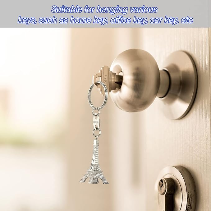 Junkin 30 Pieces Eiffel Tower Keychain Retro Decorations Purse Charms Statue Model Prom Keychain French Souvenirs