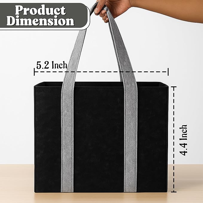 CRAFTYLINES Eco-Friendly Reusable Grocery Bags RECYCLED FROM 30 PLASTIC BOTTLES | Heavy-Duty Shopping Bags with Long Handles | Large Tote Bags, Foldable Organizer & Carry Basket For Kitchen (3 Pack)
