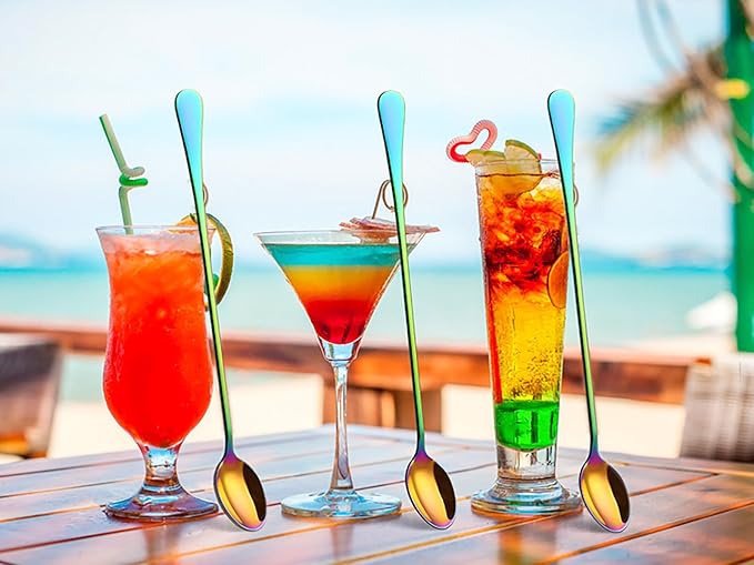 Long-handled ice tea spoon, cocktail stir spoons, stainless steel coffee spoons, ice cream scoop