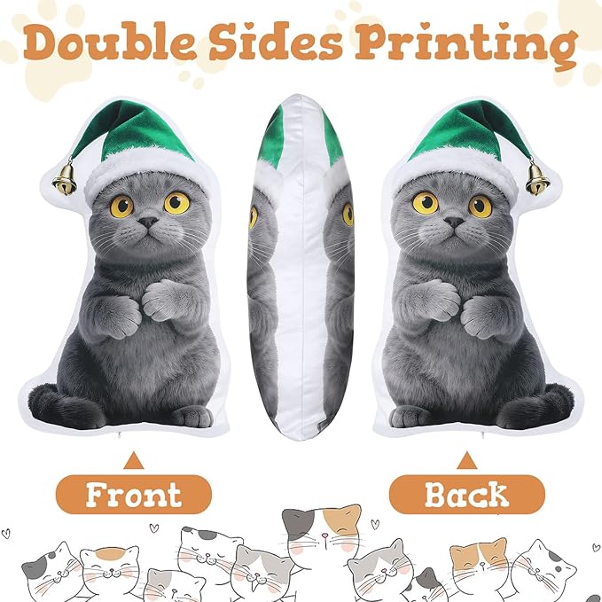 Custom4U Custom Pet Pillow with Picture Personalized Body Shaped Pillow Double Side Print Funny White Elephant Gifts for Adults (32inches)