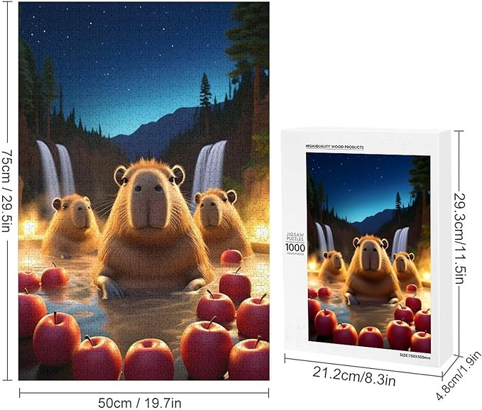 Jigsaw Puzzles for Adults 1000 Piece - Cute Capybara Wooden Puzzles, Puzzle Games, Stress Relief Games, Funny Puzzles，Unique Gifts for Wall Art，Family Puzzles