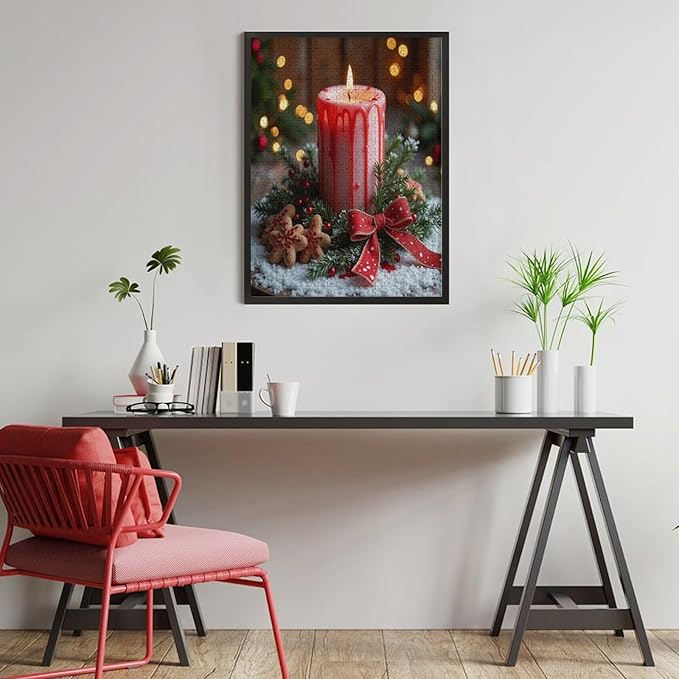 Jigsaw Puzzles for Adults 500 Piece - Merry Christmas，Christmas Candles Wooden Puzzle Puzzle Games， Stress Relief Games，Funny Puzzles，Unique Gifts for Wall Art ，Family Puzzles