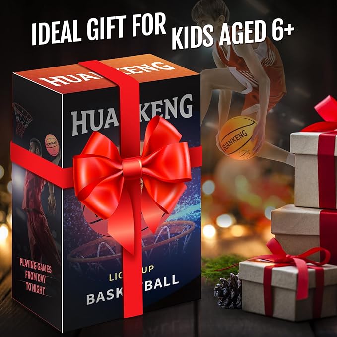 Upgrade Rechargeable Glow in The Dark Ball Toys Birthday Gifts for 6 7 8 9 10 11 12 13 14 15 Year Old Boys, Sports and Outdoors Light Up Ball Games for Teen, Kids Boys Toy Stuff Ages 6-15