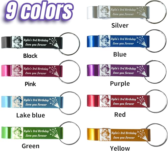 100pcs Personalized Bottle Opener - Custom Bottle Opener Keychain for Wedding, Anniversary, party,Support for Customized Logos.