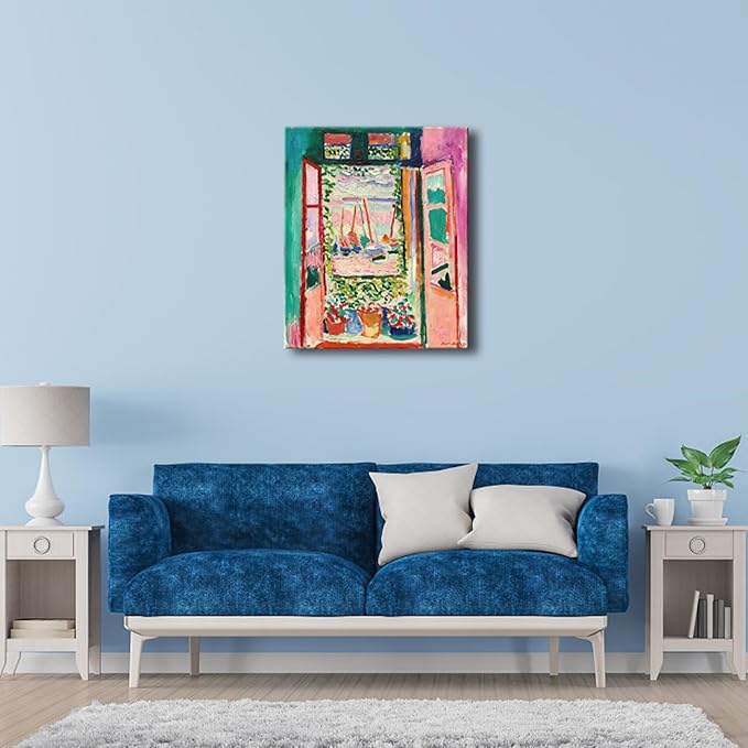 Wieco Art Canvas Print Wall Art Open Window Collioure 1905 by Henri Mattise Abstract Colorful Art Matisse Posters Canvas Prints for Wall and Home Office Decorations