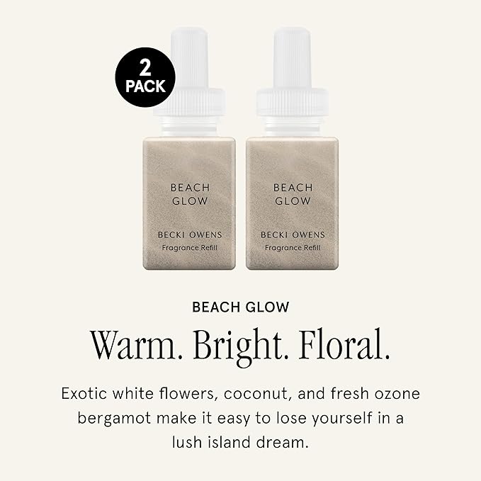 Pura & Becki Owens Home Scent Refill - Smart Home Air Diffuser - Up to 120-Hours of Luxury Fragrance per Refill - Spring & Summer Fragrance - 2 Pack, Beach Glow