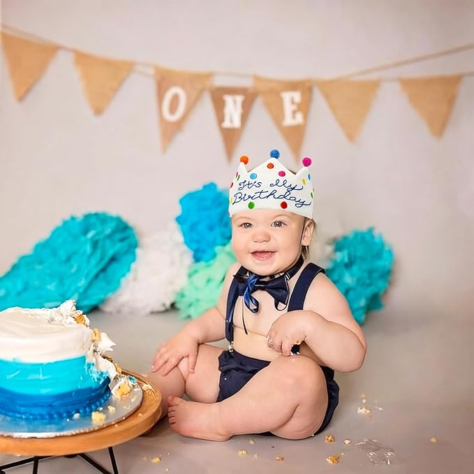 Personalized Hand Embroidered Crown, Customed Birthday Crowns for Kids Birthdays Party, Fit All Ages