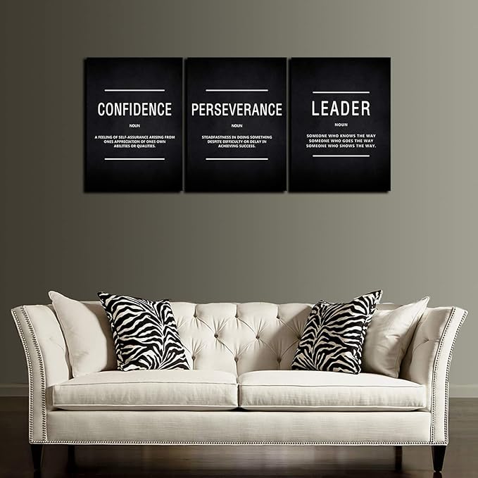 BWSPACE Inspirational Wall Decor Motivational Canvas Wall Art, Grind Hustle Wall Art 3 Pieces Wall Art Decorations for Office Living Room and Bedroom Decor (36" W x 16" H, CPL)