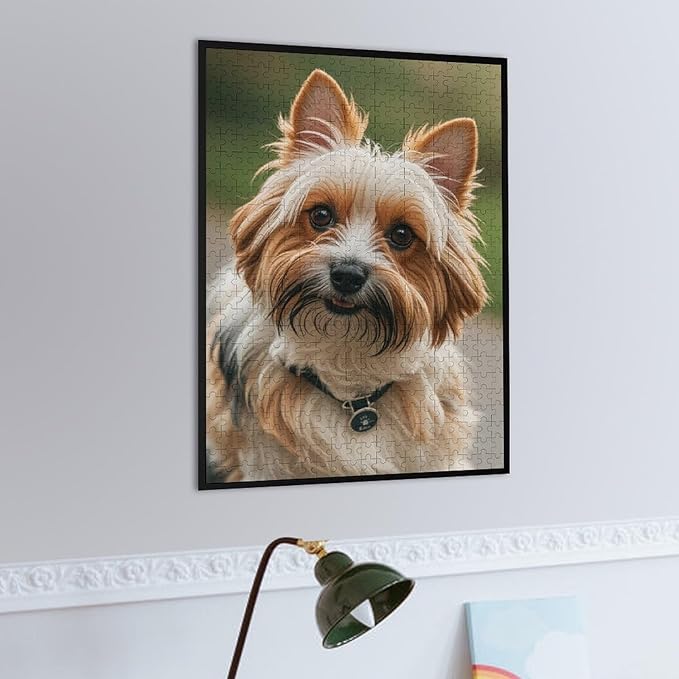 Cairn Terrier Wooden Puzzle 500 Pieces Jigsaw Puzzles for Adults Puzzle Educational Toys Challenging Fun Games Gifts for Elders Kids Family and Friends