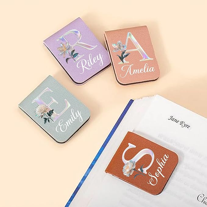 callie Personalized Magnet Bookmark Clips - Custom Name & Birth Flower, Magnetic Book Page Marks for Reading, Gifts for Women Men Book Lovers