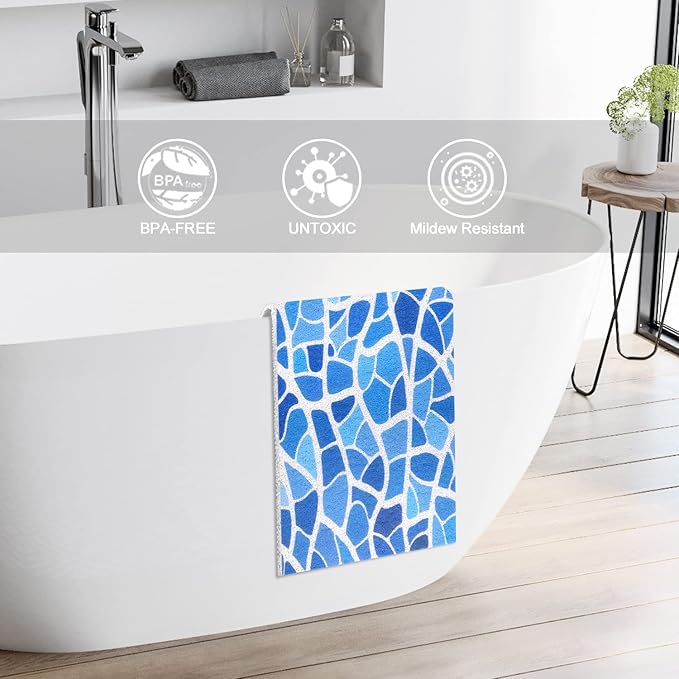 Bathtub Mat Shower Mat Non-Slip, 16x 39 Inch, Soft Comfort Bath Mat with Drainage Holes, PVC Loofah Massage Bathmat for Shower, Tub, Bathroom, Wet Areas, Quick Drying