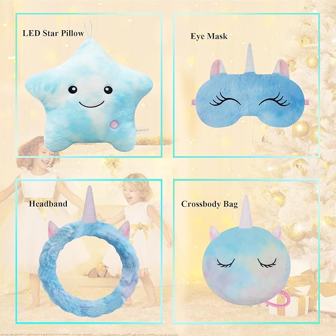 Throw Pillows for Couch Pillows for Living Room Decor Home Sofa Chair Seat Birthday Christmas New Year Gift,Personalized Decorative Star Cushion Case,Cute Plush Colorful Blue Throw Pillow Set