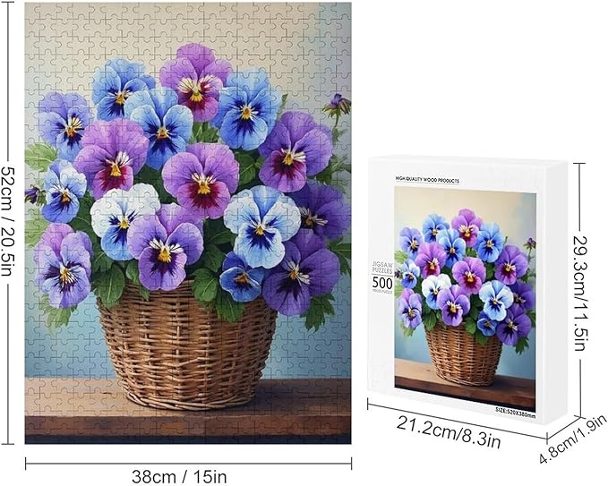 Adult Wooden Puzzle 500 Pieces - Flowers Fantasy Theme Jigsaw Puzzles， Exquisite Art Design，for Puzzles Challengers and Enthusiasts，Puzzle Games for Children and Adults