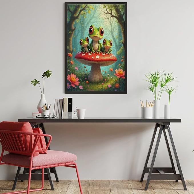 Jigsaw Puzzles for Adults 1000 Piece - Colorful Frogs Wooden Puzzles, Family Puzzles，Educational Games，Challenge Puzzles Puzzle Games