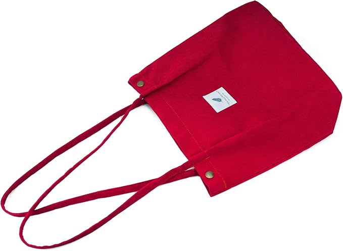 Corduroy Tote Bag Cute Tote Bags for Women Shoulder Bag with Inner Pocket for Work Beach Travel and Shopping Grocery