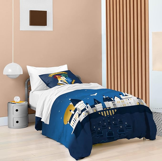 Saturday Park Harry Potter Exploring Hogwarts Full/Queen Duvet Cover & Sham Set - 3 Piece 100% Organic Cotton Duvet Set - GOTS & Oeko-TEX Certified (Harry Potter Official)