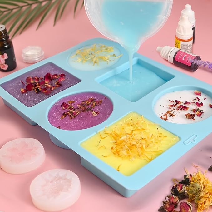 Jcoos DIY Soap Making Kit, Soap Making Kit for Adults Kids, Make Your Own Soap Making Supplies, Shea Butter Glycerin Base, Mold, Dried Flowers, Dye, DIY Scents Crafts, Christmas Gifts