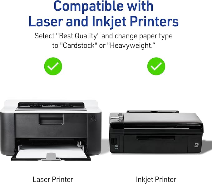 Avery Printable Tent Cards with Sure Feed Technology, 2" x 3.5", White, 160 Blank Place Cards for Laser or Inkjet Printers (5302)