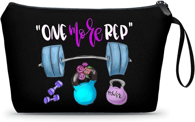 Workout Gym Exercise Gifts for Fitness Lovers Women Female Friends Sister Friend Female, Small Black Makeup Cosmetic Bag