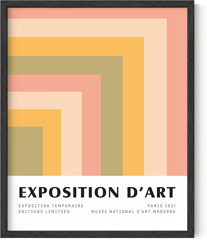 HAUS AND HUES Danish Pastel Posters – Trendy Aesthetic Art, Geometric Angles Print, Abstract Art Exhibition Wall Decor (Unframed, 16"x20")