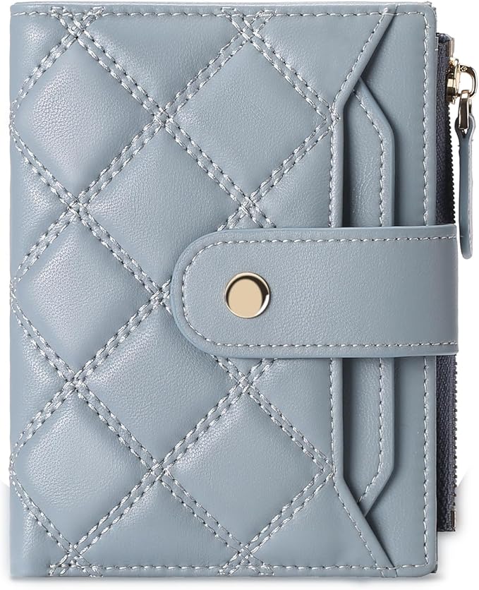 SENDEFN Small Wallet for Woman Leather RFID Blocking Bifold Zipper Pocket Credit Card Holder