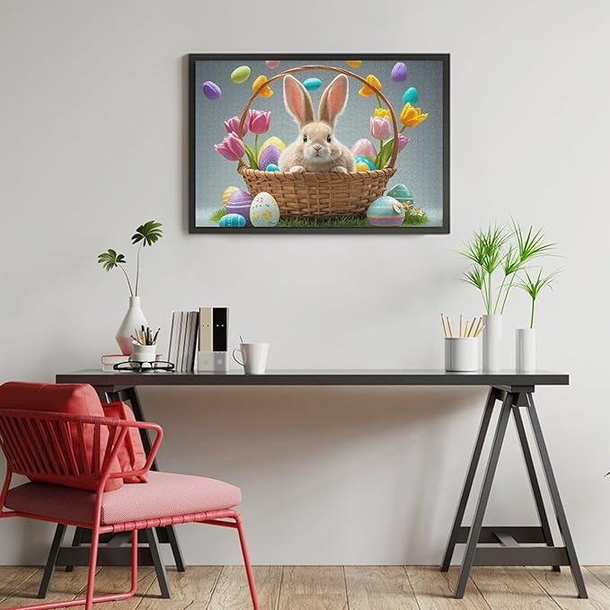 Wooden Puzzle - Easter Tulips Bunny Jigsaw Puzzles，Wooden Puzzles for Adults 1000 Pieces Challenge Puzzles，Educational Games，Family Puzzles，Unique Gifts for Wall Art,Funnny Puzzles