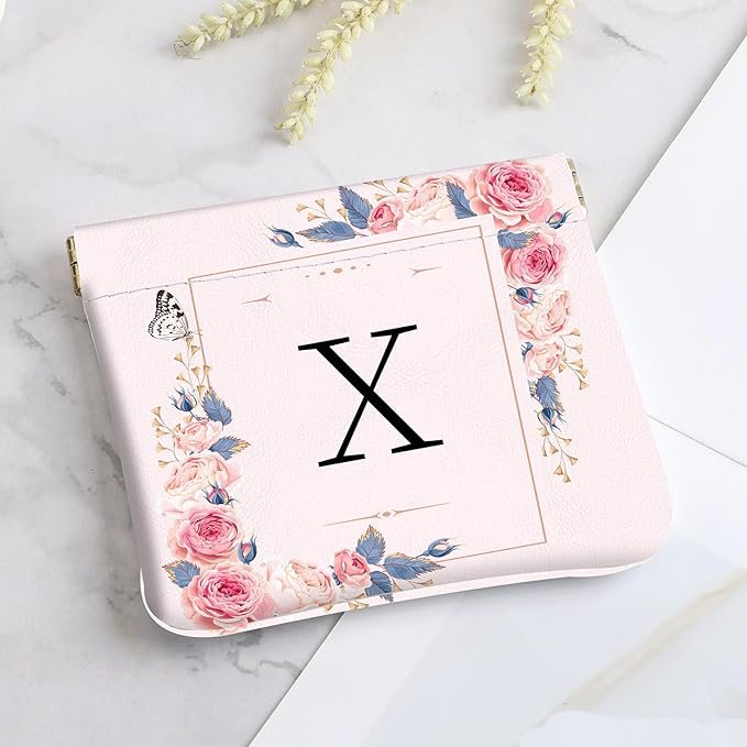 2Pcs Initial Letter PU Leather Small Squeeze Coin Purse Pouch Mini coin Bag Unique And Cute Wallet Cosmetic Bags For Women Girls Men Change Bag Letter X