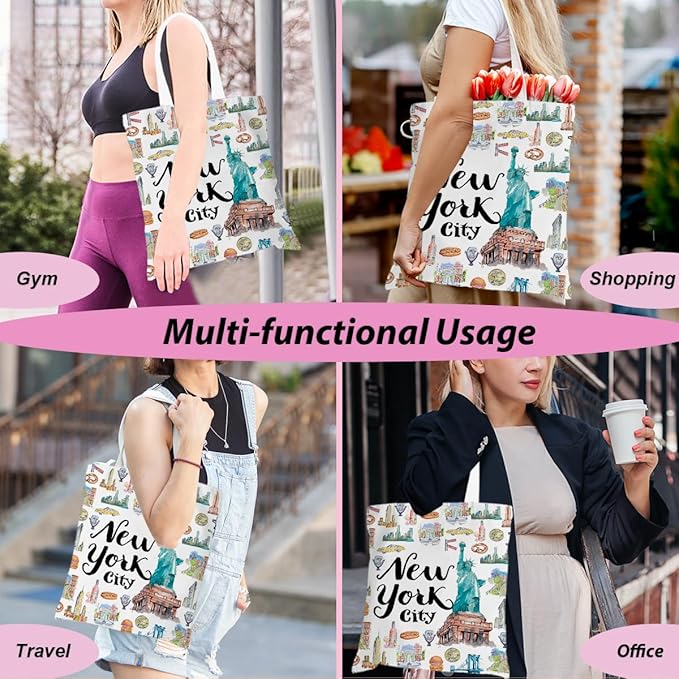 Jeilink New York Souvenirs and Gifts Beach Weekender Tote Travel Reusable Grocery Bags Girls Trip