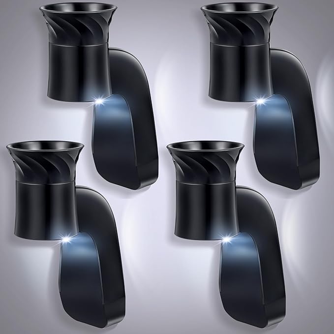 4 Pcs Wall Fragrance Plug with Night Light Compatible with Bath and Body Works WallFlower Refills (No Fragrance Included), ETL Certified, Rotatable Scent Control Plug for Home/Office (Black)
