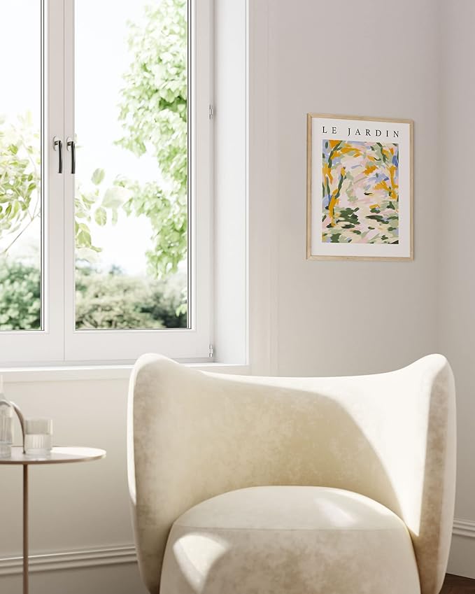 HAUS AND HUES Impressionist Art Posters, Danish Pastel Wall Decor, Artsy Aesthetic Room Prints, Art Exhibition Poster (Beige Frame, 16x20)