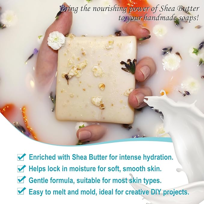 EDSRDRUS 2 LB Goat Milk Soap Base Pre-Cut Moisturizing Natural Base Melt and Pour DIY Handmade for Crafting Soap Making