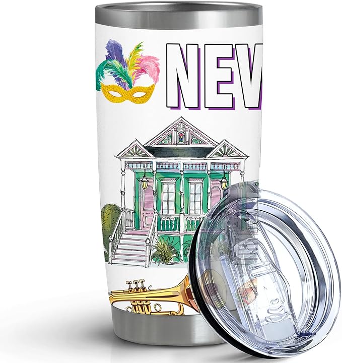 City Tumbler for City Lover,20oz Double Wall Vacuum Insulated Stainless Steel Coffee Cups (New orleans)