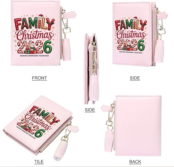 GEEAD Custom Design Small Wallets for Women Bifold Slim Coin Purse Zipper ID Card Holder for Christmas