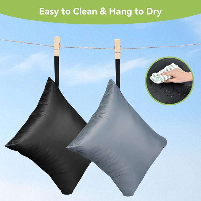 OTraki 2PCS Large Wet Bag 20x24 inch Waterproof Bag for Swimsuit Reusable Wet Dry Bag With Portable Handle Wet Clothes Storage Gym Bag for Beach Pool Drying do not exceed 176℉ Black & Grey