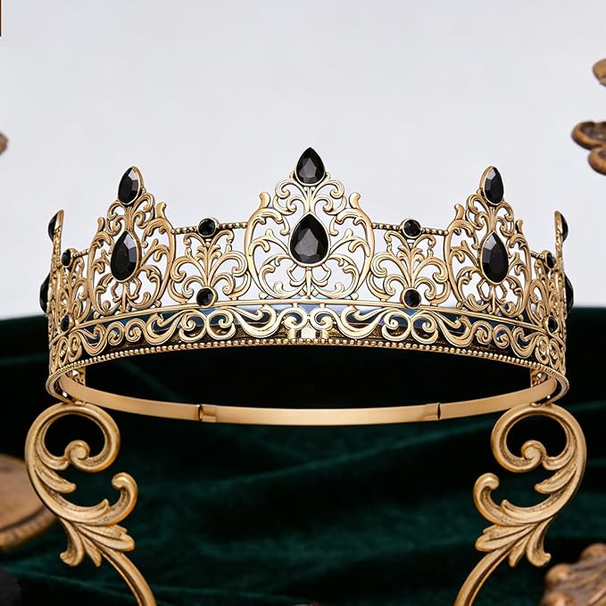 King Crown & Birthday Sash for Birthday Prom Party, Prom Decoration Gifts for Men, Costume Wedding Halloween