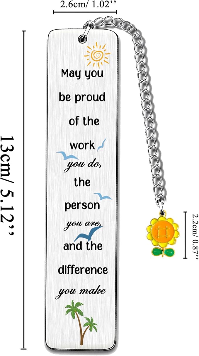 Bookmarks for Women Men Appreciate Gifts Bookmark Dad Mom Bestie Grandma Grandpa Teacher Birthday Present Auntie Uncle Sunflower Book Lover Colleague Friend Retirement Christmas Keepsakes (May You)