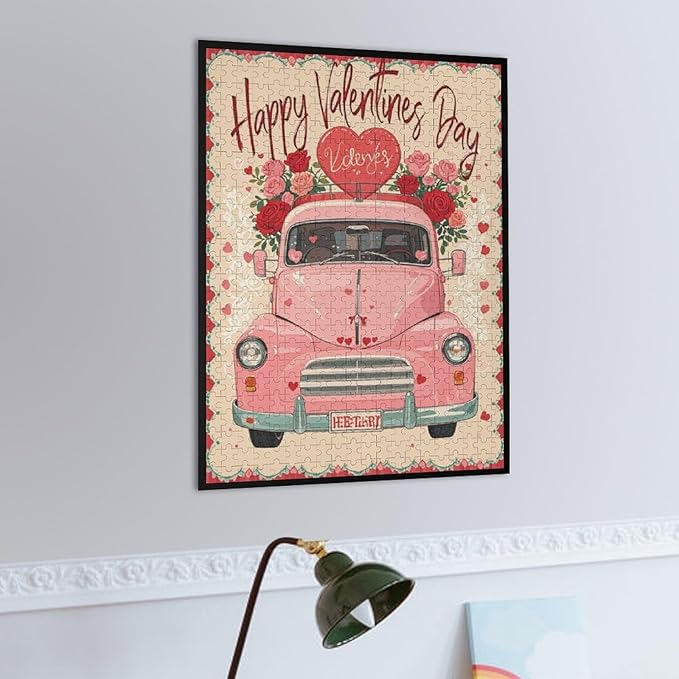 Jigsaw Puzzles for Adults 500 Piece - Happy Valentine's Day Wooden Puzzle，Funny Puzzle，Unique Gifts for Wall Art ，Family Puzzles，Educational Games，Challenge Puzzles