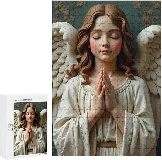Wooden Puzzle - Classic Angel Praying Jigsaw Puzzles，Wooden Puzzles for Adults 300 Pieces Challenge Puzzles，Educational Games，Family Puzzles，Unique Gifts for Wall Art,Funnny Puzzles